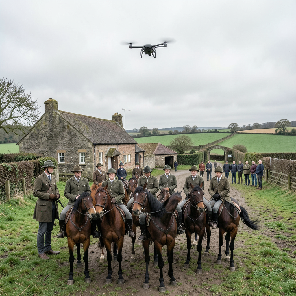 Saboteurs use drone to stop Bicester Hunt at Red House Farm
